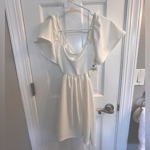BRAND NEW WITH TAGS Altar’d State white dress open back bridal sorority